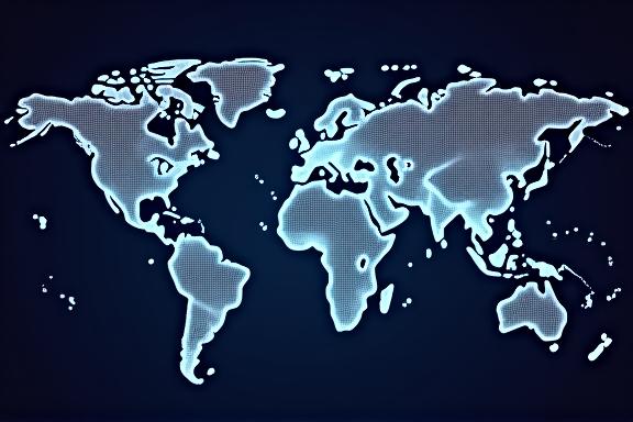 グローバルネットワークを示す世界地図